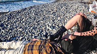 Femdom Session by the Sea. Smoking Fetish, Bootfetish, Footfetish, BDSM Flogging and Scratching