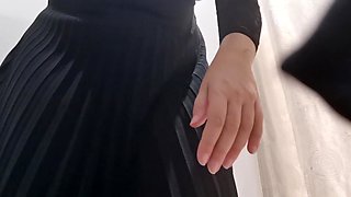 Chubby Italian Stepmother Takes You with Her to a Clothing Store to Try on Leather Clothes