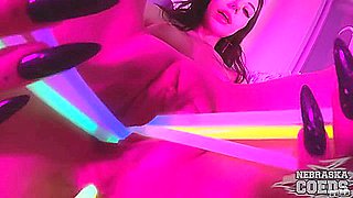 Dora Tries Double Penetration With Glowsticks In Her Ass And Pussy Hole