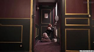 French Redhead with Big Ass Gets Rough Hardcore Fuck and Creampie After Party