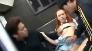 Redhead Molested and Fucked On a Bus