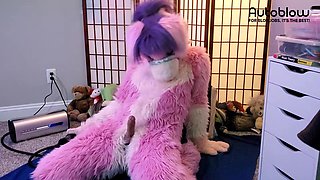Pink furry Vicky Tart CANNOT GET ENOUGH of VacuGlide.