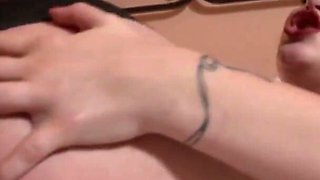 Big ass young blonde in stockings and heels receives cum in mouth after good hotel room fuck