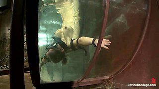 Underwater Inverted Sybian Helpless Big Tittied Blonde Suffers Mindblowing Orgasms - Kink