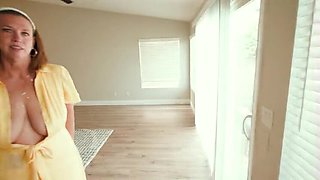 Mature MILF Seduces Landlord with Blowjob and Cowgirl Sex in Homemade 4K