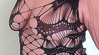 Martina in a Fishnet Bodysuit