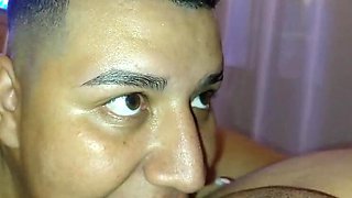 Cuckold Cleanup: Sexholic's Man Watches with Beautiful Eyes as He Cleans Pussy After Fucking