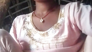 Village girl's finger in