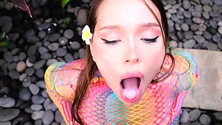 Mexicana blowjob with her big boobs