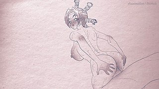 Animation on Paper- Pens and Pencils Hentai Anime: Hunter X Hunter Menchi Cartoon Porn 2D Sex