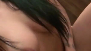 Tattoed Kimmie Fox Sprayed on Her Big Boobs From Ricky Stone