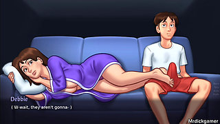 Stepmom Enjoys Playing with Her Stepson's Huge Dick as She Is Surprised by Looking at It
