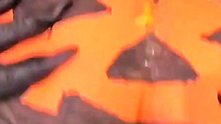 Agatha Mama on a BBC Fucking a Brazilian MILF's Halloween Jack O'lantern