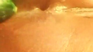 Anal First Time, Tight Anal Training with a Cucumber