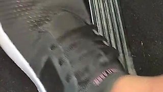 Pedal Pumping in Tennis Shoes by Ivys Feet