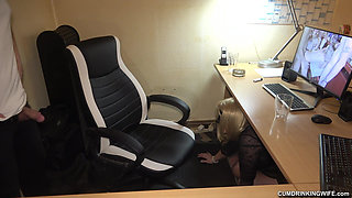 Swallowing Three Loads in the Office
