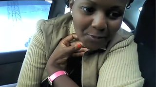 Thick pretty women plays with her pussy inside her car and shows her ass