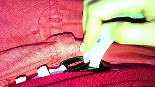 Naughty girlfriend provides handjob service in public
