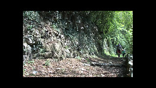 BBW MILF Caught Pissing in the Woods by a Young Man with a Hard Cock