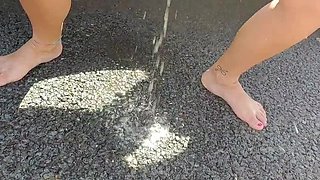 Hot Italian Couple Fucks in Car After Beach Day - Public Sex & Pee Fun