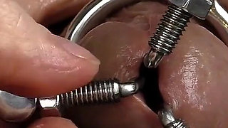 Dilation of the Hole Expanded Glans and Sperm Blockage Through Urethral Insertion of the Finger - Closeup