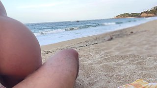 Stranger Fucks Me on a Nude Beach After I Blow Him - Real Voyeur Caught Jerking off watching us