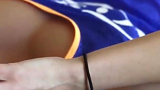 Busty girl provides massage and gets fucked