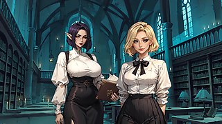 College of Mysteria: Boyfriend Jerking off and Watch His Girl Sucking of the Dorm Master They Made Her a Cum Slut - Episode 8