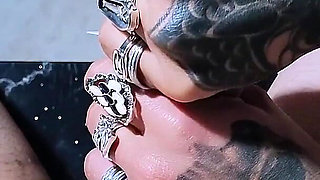 Handjob with Long Nails and Multiple Cumshots