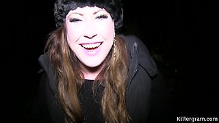Dedicated All Natural Busty Slut Goes Out on a Winter Night to Satisfy Dirty Dogging Cocks