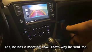 Boss's Wife Cheats in Car After Mall Pickup - Big Cock Fucks Her Hard