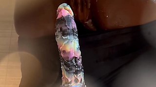 Bathroom Squirt: Big Ass Orgasm with Dildo