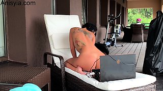 Blonde tight pussy babe solo toy fun in glamour masturbation