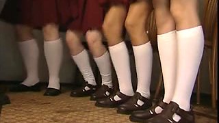 Czech teen gals get their butts whipped