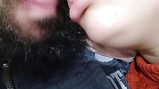 QUICK AND HARD HANDJOB ON HORNY COCK WITH THE NAUGHTY KISS OF THE BITCH