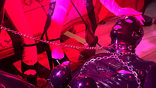 Rubber & Ava Fetishart Give Perv a Latex Footjob Part 1