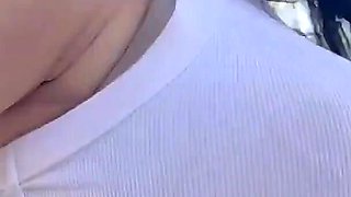 Bouncing Boobs Above Your Face and POV You Play by Fingers on My Hard Dark Nipples Video 08:17 Minutes