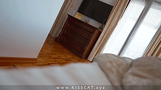 DAY 4 - Step mom share bed in hotel room with Step son - Surprise fuck creampie for Step mother!