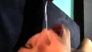 Bareback Gangbang Twink Gets Mouthful of Cum