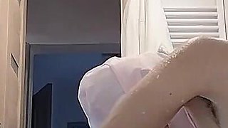 Latina with Big Ass, Hairy Pussy, Big Tits, Big Ass. Horny MILF Strips and Masturbates with Moans.