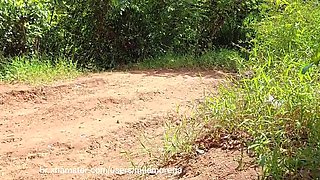 Amateur BBW Mila Morena Outdoor Exhibitionist Flashing Her Cameltoe Pussy in Skirt