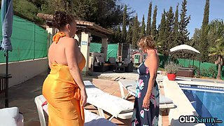 Foursome Pool Party of Only Mature and Really Horny Ladies