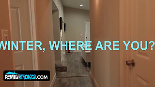 Petite Teen Winter Jade Seduces Stepdaddy While Stepmom Is Away