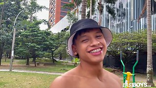 Two nasty latino guys show their muscles