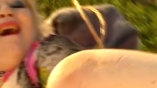 Fat German Blonde Gets Her Ass Banged Outdoors With Zsanna G D