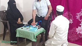 Hot Muslim Wife Fucked Hard by Doctor in Front of Husband - Threesome Anal Sex with Jiya Sharmaa