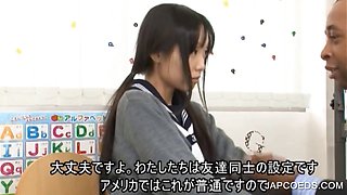 Japanese teen kissing at school