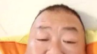 Str8 Asian daddy playing with ass