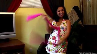 Hot MILF Strips and Rubs Her Juicy Wet Pussy Until She Cums Hard