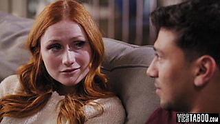 Petite redhead teen fucks big dick stepbro to get back at stepmom